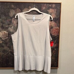 Spanx- Yes, pleats! Tank. White Cloud. XL NWT